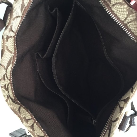 Coach Signature Canvas Stripe Tote Shoulder Bags